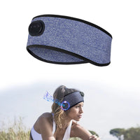 Bandeau écouteur pour sport avec une femme en fond portant le bandeau