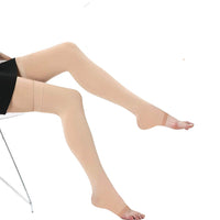 Bas de contention femme beige mi cuisse