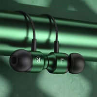 Ecouteurs filaires verts intra-auriculaires