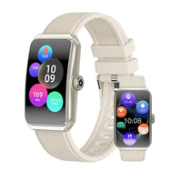 Montre connectée femme au design moderne sur fond blanc