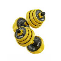 Set de deux haltères réglables design jaune et noir