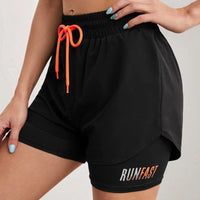 Short running femme design à taille haute