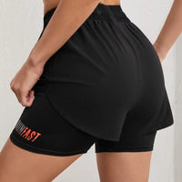 Short running femme design à taille haute