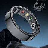Bague connectée noire en acier