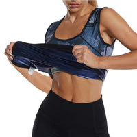 Débardeur de sudation bleu avec imprimé moderne - Divafitwear.com