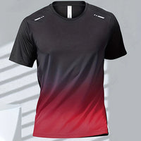 T-shirt de sport pour homme à manche courte avec dégradé